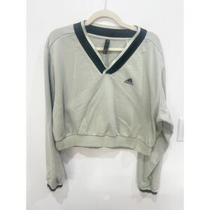 Adidas Cropped V-Neck Performance Sweatshirt HY552 Women’s Large